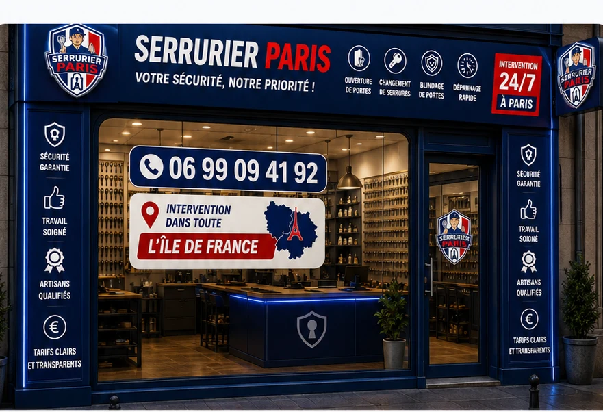 Boutique d'artisan serrurier à Paris - ouverture de porte et serrurerie